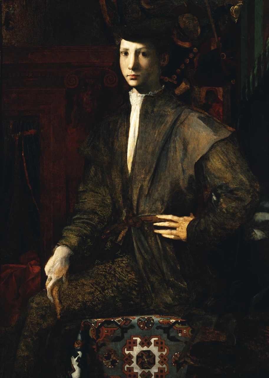 Ritratto di giovane giovane seduto su tappeto - Collezione Farnese, Museo di Capodimonte, Napoli